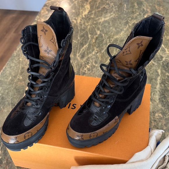 Louis Vuitton Suede and Monogram Women's Boots - Picture 2 of 11